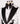 FLOWER PATTERNED WHITE - BLACK TUXEDO