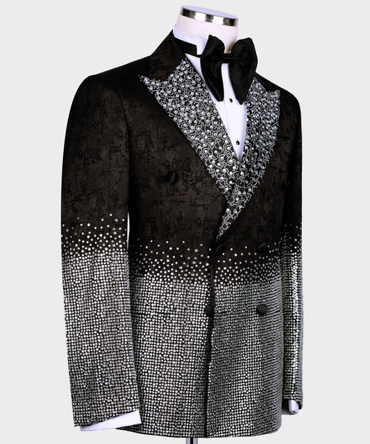 Silver Stone Detail Costum Tuxedo