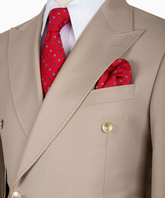 Black Tuxedo Style | Light Brown Double Breasted Suit