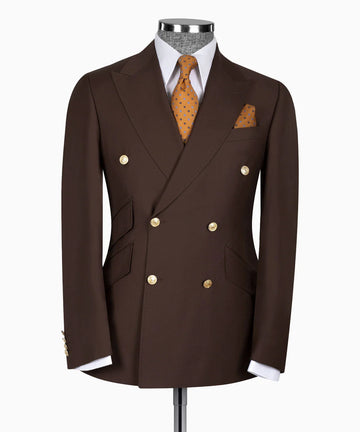 Black Tuxedo Style | Dark Brown Double Breasted Suit