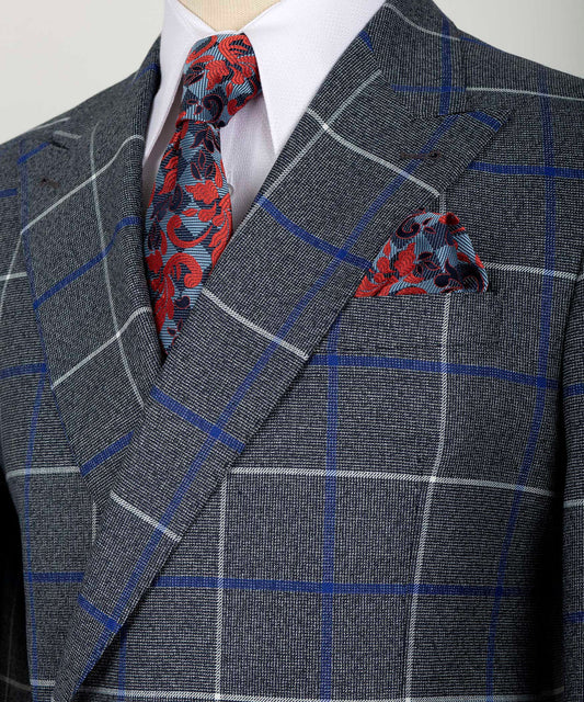 Black Tuxedo Style | Grey Plaid Double Breasted Suit