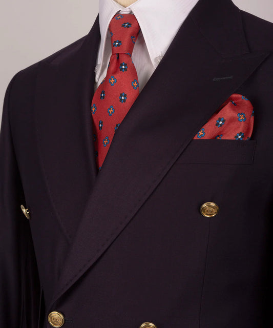 Black Tuxedo Style | Deep Purple Double Breasted Suit