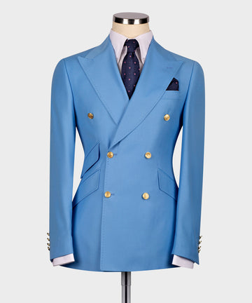 LIGHT BLUE DOUBLE BREASTED MEN’S SUIT