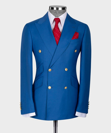 GOLD SIX BUTTON BLUE DOUBLE BREASTED SUIT