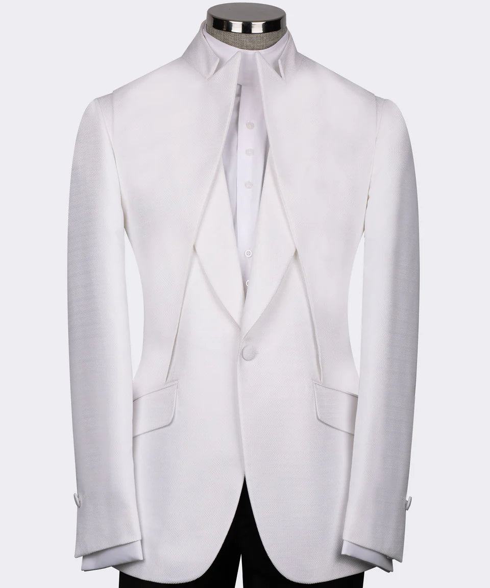 Black Tuxedo Style - Stylish White Tuxedo Jacket | Super Collar Design