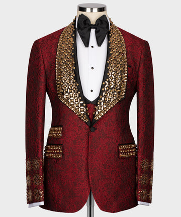 GOLD GEM STONE RED LALEPED SPECIAL TUXEDO