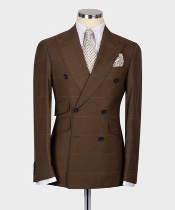DOUBLE BREASTED BROWN MEN'S SUIT