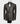 Esmoquin negro: elegante traje formal gris con cuello chal y pantalón de satén negro. 
