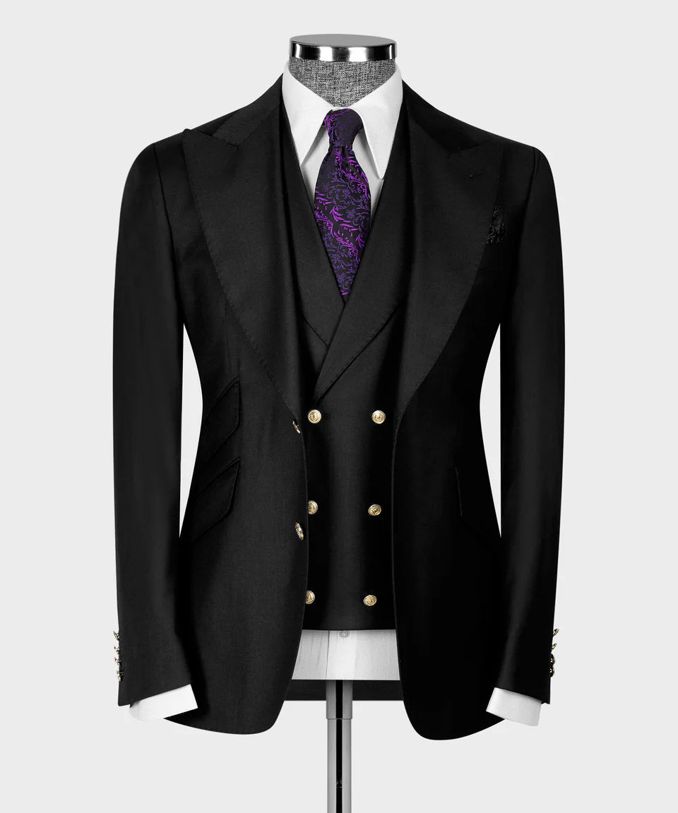 Black Tuxedo Style | Classic Black 3 piece Suit