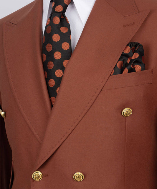 Black Tuxedo Style | Terracotta Double Breasted Suit