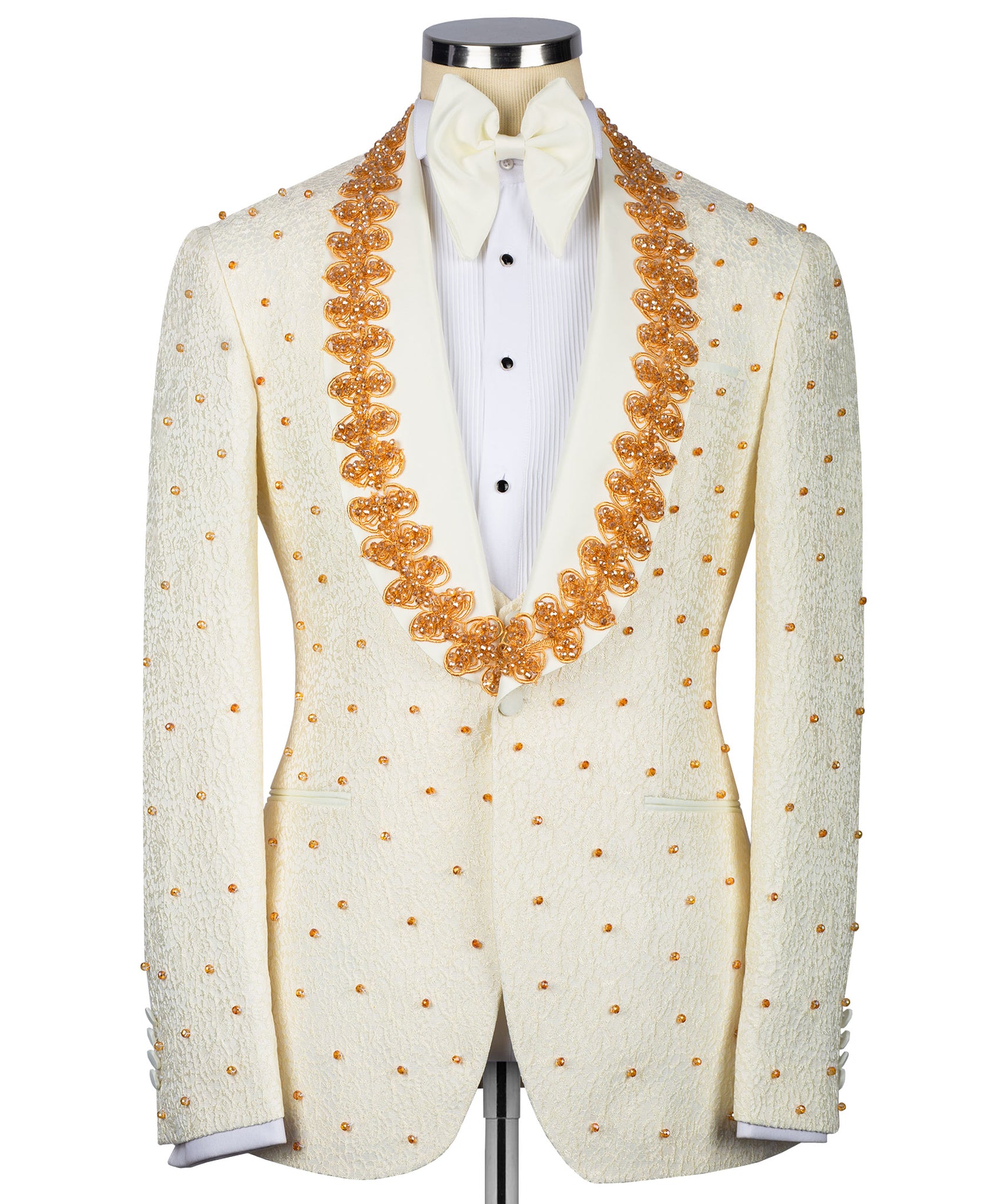 GOLD CRYSTAL JEWELRIED CREAM SPECIAL TUXEDO