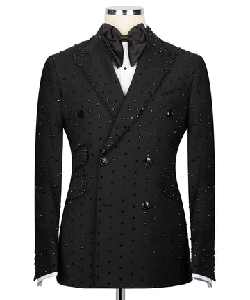 Full Embellished Black Embellished Tuxedo | Black Tuxedo Style