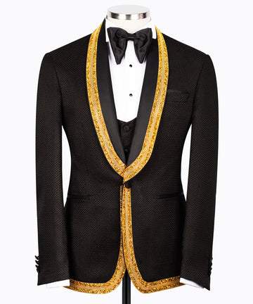 Black  Accessory Gold Costum Tuxedo