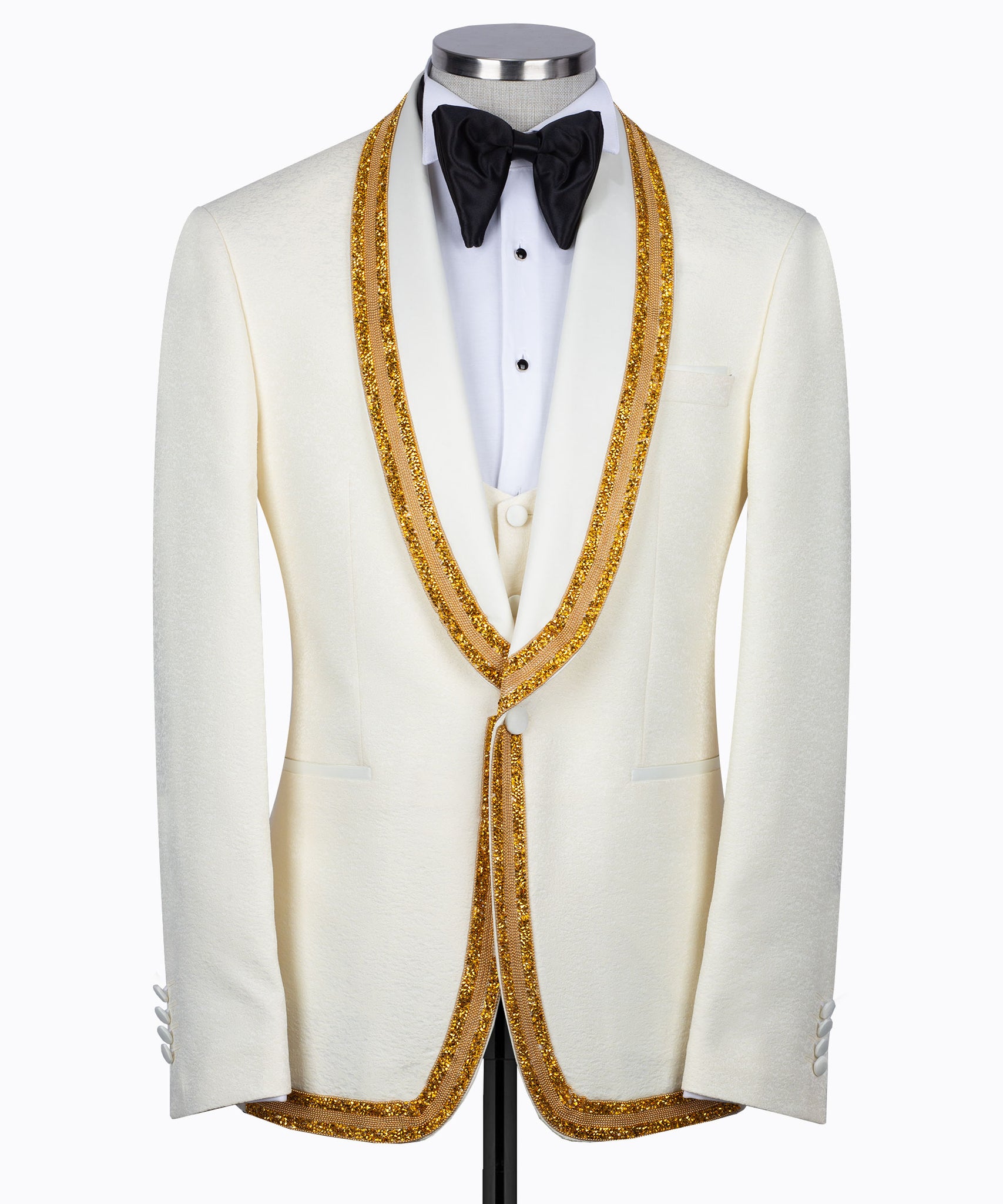 Cream Accessory Gold Costum Tuxedo