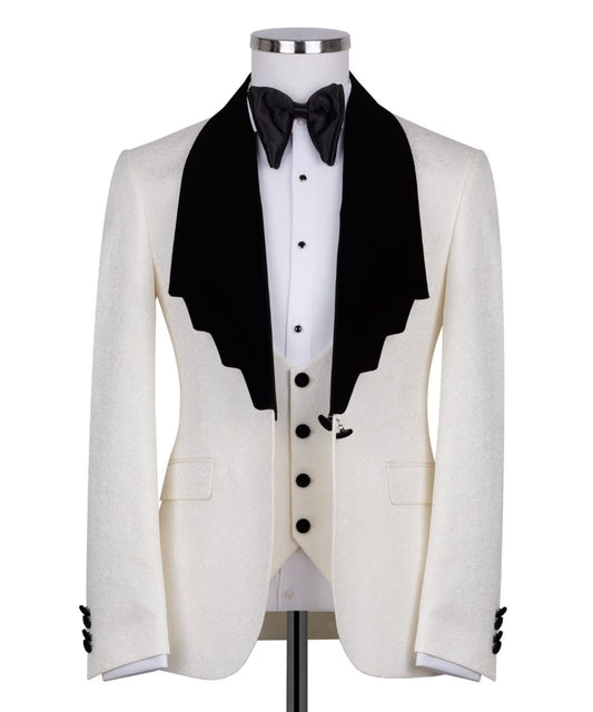 Cream Velvet Lapel Tuxedo