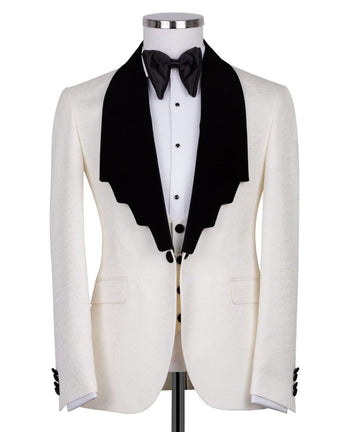 Cream Velvet Lapel Tuxedo