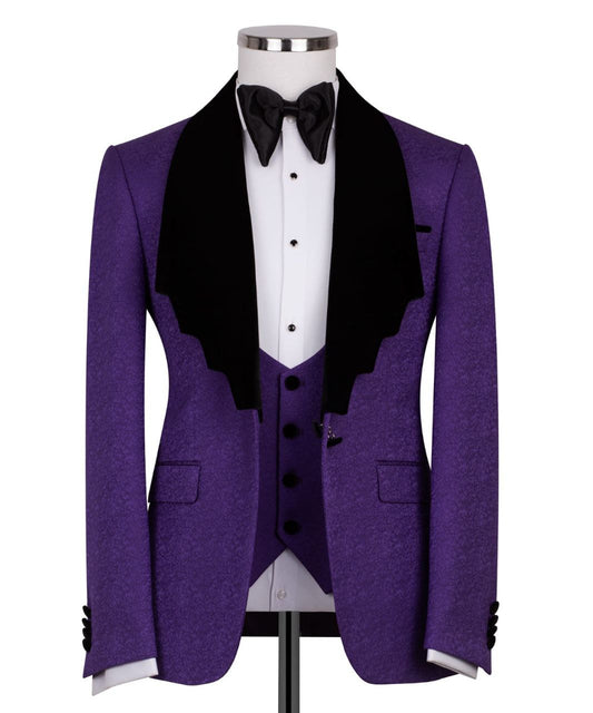 Purple Velvet Lapel  Tuxedo