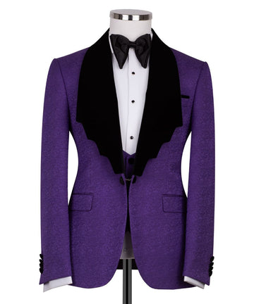 Purple Velvet Lapel  Tuxedo