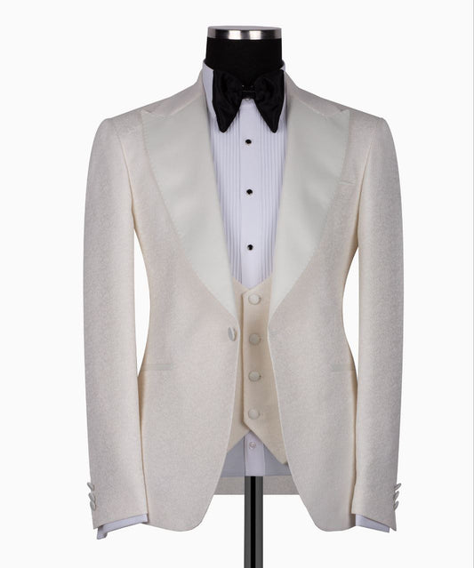 Cream Peak Lapel Cream Tuxedo