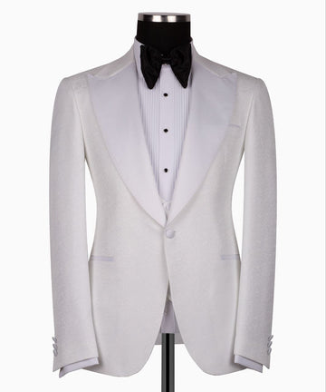 White Peak Lapel White Tuxedo