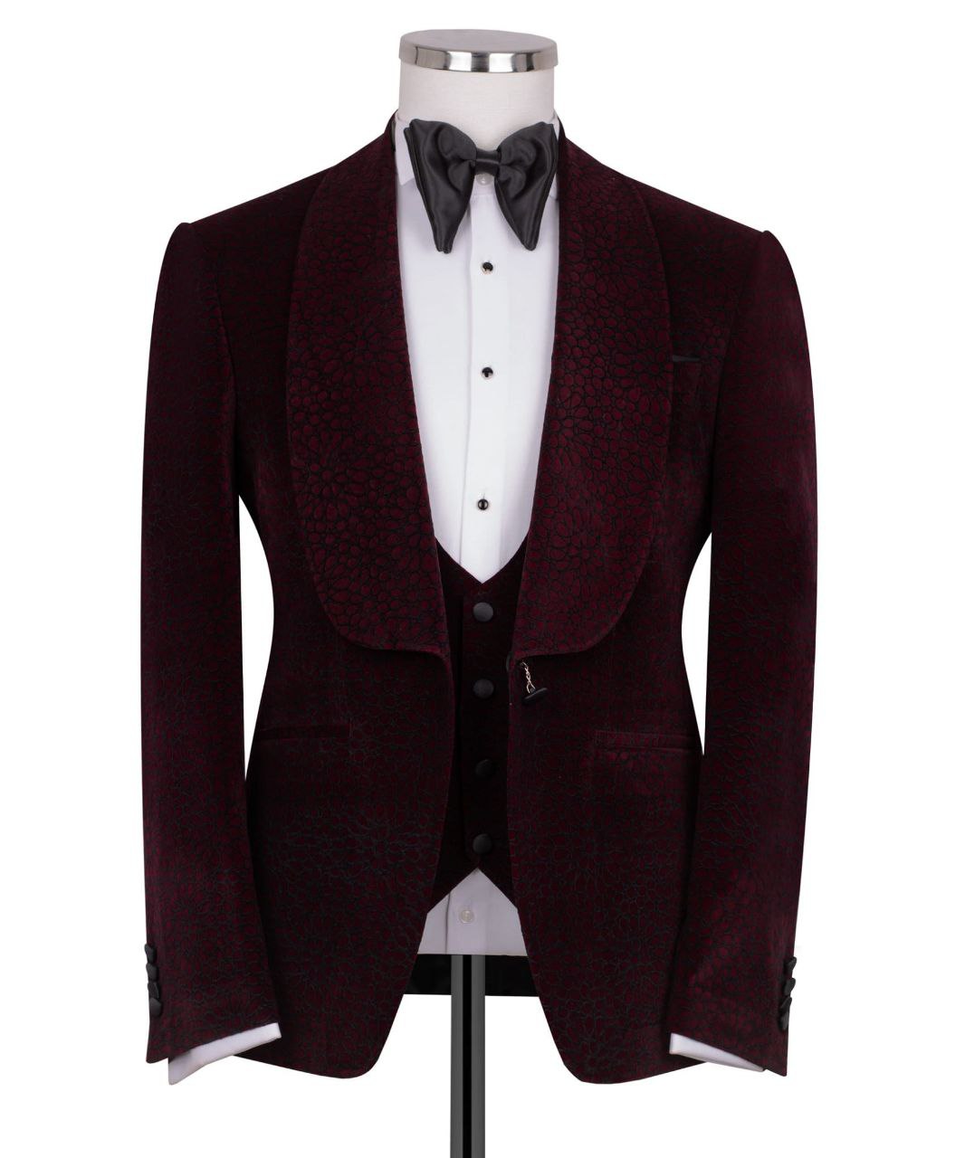 Velvet Flok BurgundyTuxedo