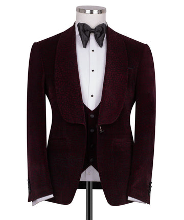 Velvet Flok BurgundyTuxedo