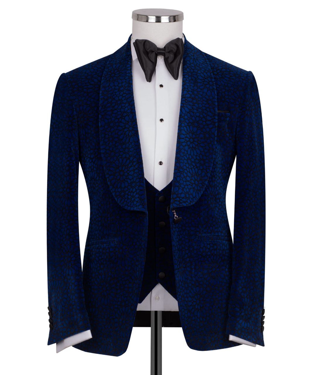 Velvet Flok Blue Tuxedo