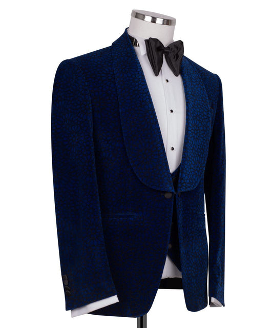 Velvet Flok Blue Tuxedo