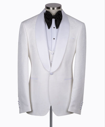 White Shawl Lapel White Tuxedo